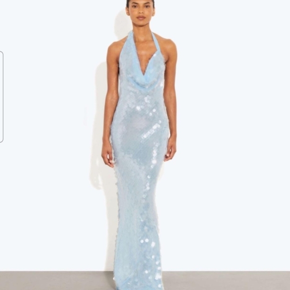 Rat & Boa Light Blue Sequin Maxi Dress - Picture 1 of 7